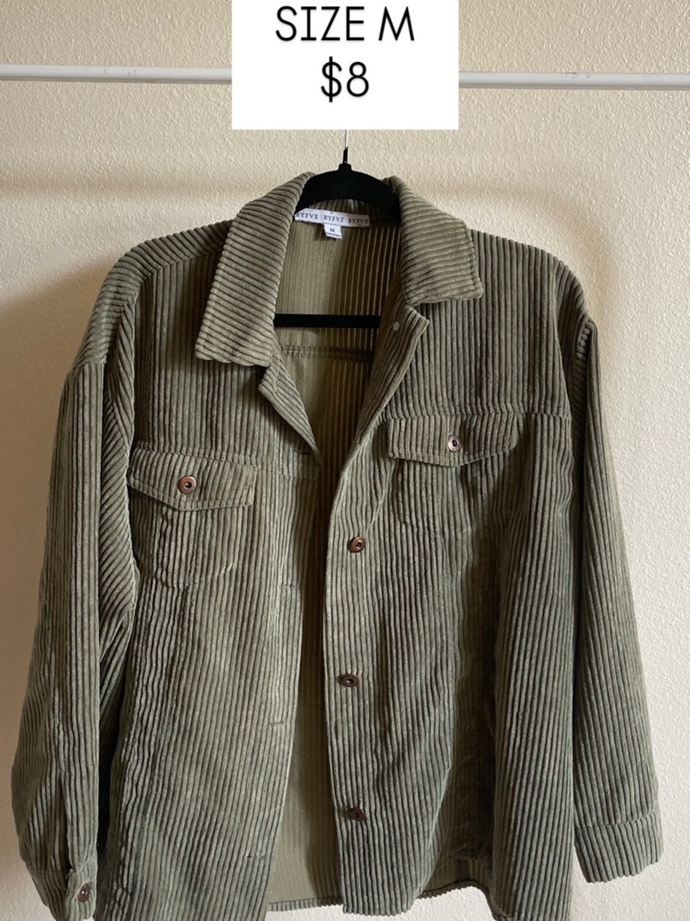 HYFVE Olive Corduroy Overshirt Jacket